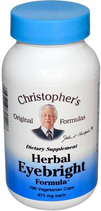 Christophers Original Formulas, Herbal Eyebright Formula, 475 mg, 100 Veggie Caps ,الأعشاب، ييبرايت