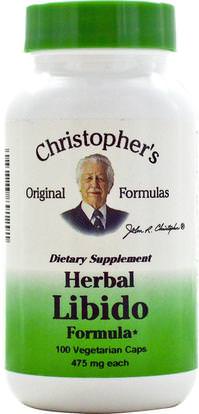 Christophers Original Formulas, Herbal Libido Formula, 475 mg, 100 Veggie Caps ,الصحة، الرجال، نساء