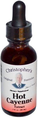 Christophers Original Formulas, Hot Cayenne Extract, 1 fl oz (30 ml) ,الأعشاب، فلفل كايين، (كابسيكوم)