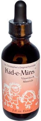 Christophers Original Formulas, Kid-e-Mins, Vitamins & Minerals, 2 fl oz ,الفيتامينات، الفيتامينات المتعددة، الأطفال الفيتامينات