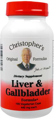 Christophers Original Formulas, Liver & Gallbladder Formula, 440 mg, 100 Veggie Caps ,الأعشاب، البربري - بربارين، الصحة، المرارة