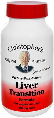 Christophers Original Formulas, Liver Transition Formula, 450 mg, 100 Veggie Caps ,والصحة، ودعم الكبد