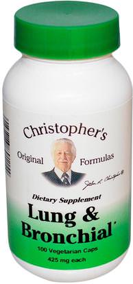 Christophers Original Formulas, Lung and Bronchial, 425 mg, 100 Veggie Caps ,والصحة والرئة والقصبات الهوائية