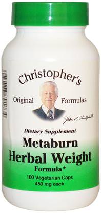 Christophers Original Formulas, Metaburn Herbal Weight Formula, 450 mg, 100 Veggie Caps ,والصحة، والنظام الغذائي