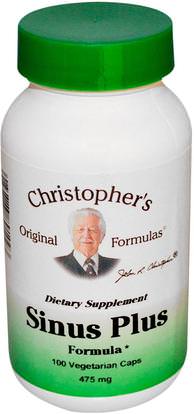 Christophers Original Formulas, Sinus Plus Formula, 475 mg, 100 Veggie Caps ,الصحة، صحة الأنف، الأنف