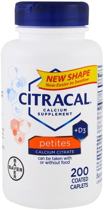 Citracal, Calcium Supplement +D3, Petites, 200 Coated Caplets ,والملاحق، والمعادن، والكالسيوم فيتامين د