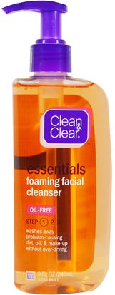 Clean & Clear, Essentials, Foaming Facial Cleanser, 8 fl oz (240 ml) ,الجمال، العناية بالوجه، منظفات الوجه