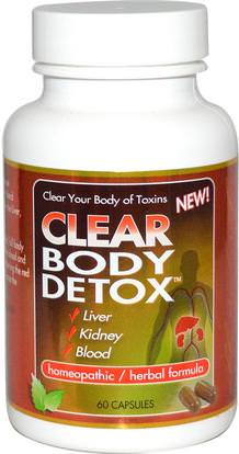 Clear Products, Body Detox, 60 Capsules ,المكملات الغذائية، المثلية، التخلص من السموم