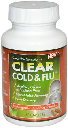 Clear Products, Clear Cold & Flu, 60 Capsules ,المكملات الغذائية، المثلية، الانفلونزا الباردة والفيروسية، البرد والانفلونزا