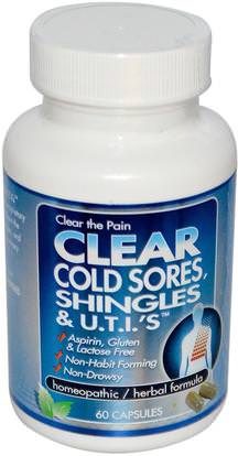 Clear Products, Clear Cold Sores, Shingles & U.T.I.s, 60 Capsules ,المكملات الغذائية، المثلية، الصحة