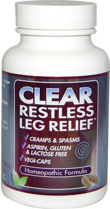 Clear Products, Clear Restless Leg Relief, 60 Capsules ,المكملات الغذائية، المثلية، الصحة