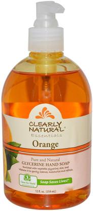 Clearly Natural, Essentials, Glycerine Hand Soap, Orange, 12 fl oz (354 ml) ,حمام، الجمال، الصابون
