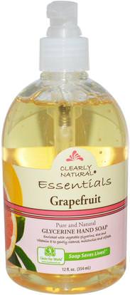 Clearly Natural, Essential, Glycerine Hand Soap, Grapefruit, 12 fl oz (354 ml) ,حمام، الجمال، الصابون