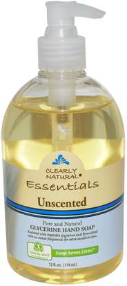 Clearly Natural, Essentials, Glycerine Hand Soap, Unscented, 12 fl oz (354 ml) ,حمام، الجمال، الصابون