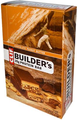 Clif Bar, Builders Protein Bar, Peanut Butter Cocoa Dipped Double Decker Crisp, 12 Bars, 2.4 oz (68 g) Each ,والرياضة، والبروتين أشرطة