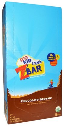 Clif Bar, Clif Kid, Organic Z Bar, Chocolate Brownie, 18 Bars, 1.27 oz (36 g) Each ,المكملات الغذائية، الحانات الغذائية
