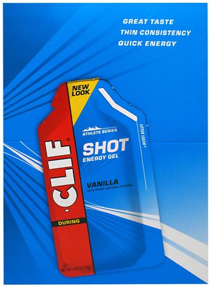 Clif Bar, Clif Shot Energy Gel, Vanilla, 24 Packets, 1.20 oz (34 g) Each ,والرياضة، بالكهرباء شرب التجديد