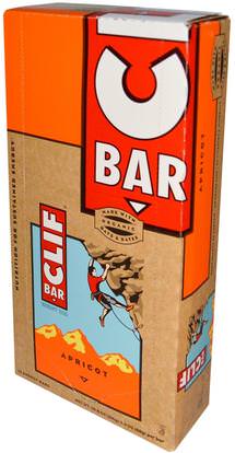 Clif Bar, Energy Bar, Apricot, 12 Bars, 2.4 oz (68 g) Each ,والرياضة، والبروتين أشرطة