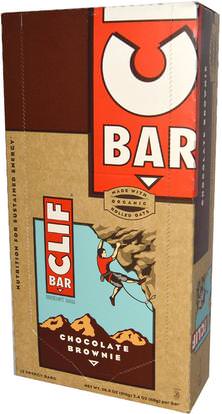 Clif Bar, Energy Bar, Chocolate Brownie, 12 Bars, 2.4 oz (68 g) Each ,والرياضة، والبروتين أشرطة