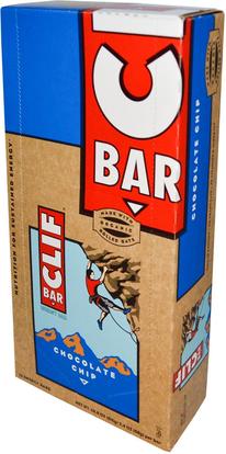 Clif Bar, Energy Bar, Chocolate Chip, 12 Bars, 2.4 oz (68 g) Each ,والرياضة، والبروتين أشرطة