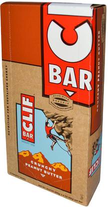 Clif Bar, Energy Bar, Crunchy Peanut Butter, 12 Bars, 2.4 oz (68 g) Each ,والرياضة، والبروتين أشرطة