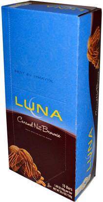 Clif Bar, Luna Energy Bar, Caramel Nut Brownie, 15 Bars, 1.69 oz (48 g) Each ,والصحة، والمرأة، والمنتجات الرياضية النسائية