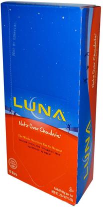 Clif Bar, Luna Energy Bar, Nutz Over Chocolate, 15 Bars 1.69 oz (48 g) Each ,والصحة، والمرأة، والمنتجات الرياضية النسائية