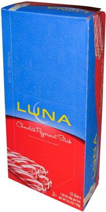 Clif Bar, Luna, Whole Nutrition Bar For Women, Chocolate Peppermint Stick, 15 Bars, 1.69 oz (48 g) Each ,والصحة، والمرأة، والمنتجات الرياضية النسائية