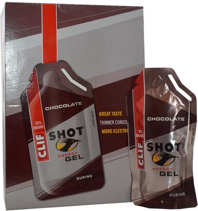 Clif Bar, Shot Energy Gel, Chocolate, 24 Packets, 1.2 oz (34 g) Each ,والرياضة، بالكهرباء شرب التجديد