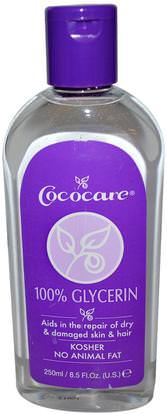 Cococare, 100% Glycerin, 8.5 fl oz (250 ml) ,الصحة، الجلد، زيت التدليك، حمام، الجمال، الشعر، فروة الرأس