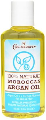 Cococare, 100% Natural Moroccan Argan Oil, 2 fl oz (60 ml) ,الصحة، الجلد، زيت التدليك، حمام، الجمال، الشعر، فروة الرأس