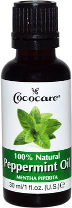 Cococare, 100% Natural Peppermint Oil, 1 fl oz (30 ml) ,حمام، الجمال، الروائح الزيوت الأساسية، زيت النعناع