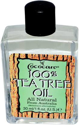 Cococare, 100% Tea Tree Oil, 1 fl oz (30 ml) ,حمام، الجمال، الروائح الزيوت العطرية، زيت شجرة الشاي
