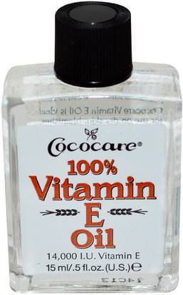 Cococare, 100% Vitamin E Oil.5 fl oz (15 ml) ,الصحة، الجلد، فيتامين ه كريم النفط