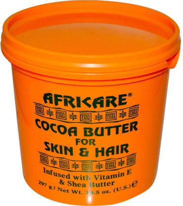 Cococare, Africare, Cocoa Butter For Skin & Hair, 10.5 oz (297 g) ,الصحة، إلتحم، زبدة الكاكاو، حمم، الجمال، دقة بالغة، فروة الرأس