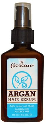 Cococare, Argan Hair Serum, 4 fl oz (118 ml) ,حمام، الجمال، مكيف أرغان، الشعر، فروة الرأس، الشامبو، مكيف