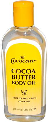 Cococare, Cocoa Butter Body Oil, 8.5 fl oz (250 ml) ,الصحة، الجلد، زبدة الكاكاو، زيت التدليك