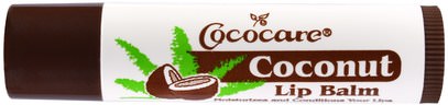 Cococare, Coconut Lip Balm.15 oz (4.2 g) ,حمام، الجمال، العناية الشفاه، بلسم الشفاه