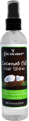 Cococare, Coconut Oil Hair Shine, 6 fl oz (180 ml) ,حمام، الجمال، تصفيف الشعر هلام