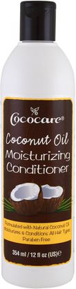 Cococare, Coconut Oil, Moisturizing Conditioner, 12 fl oz (354 ml) ,حمام، الجمال، الشعر، فروة الرأس، مكيفات
