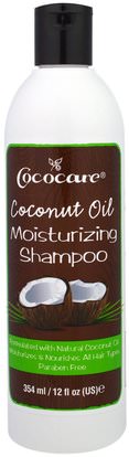Cococare, Coconut Oil Moisturizing Shampoo, 12 fl oz (354 ml) ,حمام، الجمال، الشعر، فروة الرأس، الشامبو، مكيف