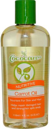 Cococare, Nutritive Carrot Oil, 4 fl. oz. (118 ml) ,حمام، الجمال، دقة بالغة، فروة الرأس