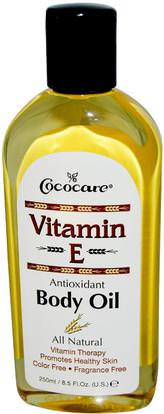 Cococare, Vitamin E, Body Oil, 8.5 fl oz (250 ml) ,الصحة، الجلد، فيتامين e كريم النفط، زيت التدليك