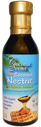 Coconut Secret, Raw Coconut Nectar, Low Glycemic Sweetener, 12 fl oz (355 ml) ,الغذاء، المحليات، بلورات السكر جوز الهند
