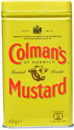Colmans, Double Superfine Mustard Powder, 4 oz (113 g) ,الغذاء، الضمادات والتوابل، الخردل