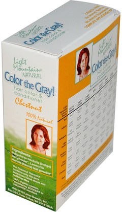 Herb-sa Light Mountain, Color the Gray!, Natural Hair Color & Conditioner, Chestnut, 7 oz (198 g)