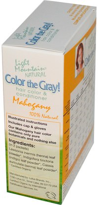 Herb-sa Light Mountain, Color the Gray!, Organic Natural Hair Color & Conditioner, Mahogany, 7 oz (198 g)