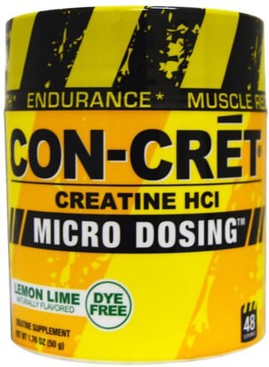 Con-Cret, Creatine HCl, Micro Dosing, Lemon Lime, 1.76 oz (50 g) ,والرياضة، ومسحوق الكرياتين، والرياضة