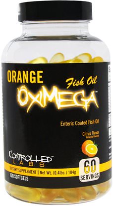 Controlled Labs, Orange OxiMega Fish Oil, Citrus Flavor, 120 Softgels ,المكملات الغذائية، إيفا أوميجا 3 6 9 (إيبا دا)، زيت السمك، سوفتغيلس زيت السمك