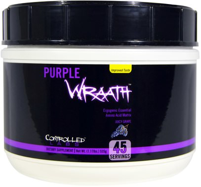 Controlled Labs, Purple Wraath, Juicy Grape, 1.17 lbs (535 g) ,والرياضة، تجريب، المكملات الابتنائية